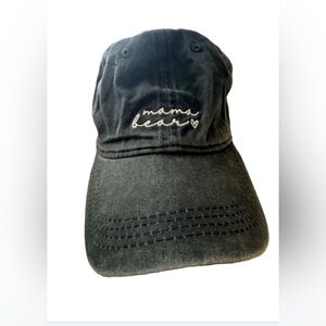 Dark grey washed mama bear cap